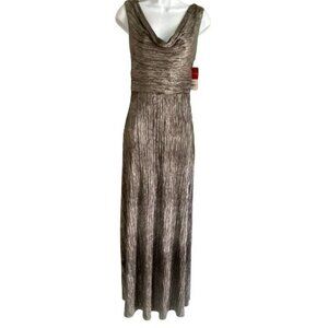 Donna Ricco Sleeveless Maxi Dress Silver Size 8 NEW with Tags